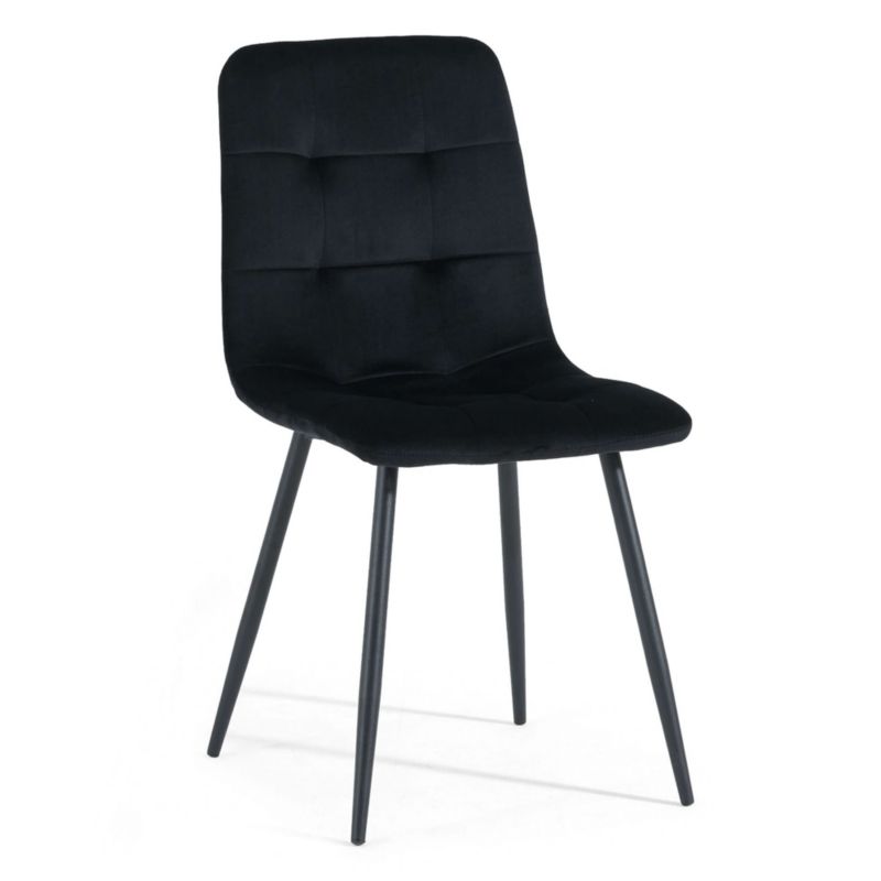 Krzesło tapicerowane MebleMWM DC-6402 welur 66 czarne 1 szt.
