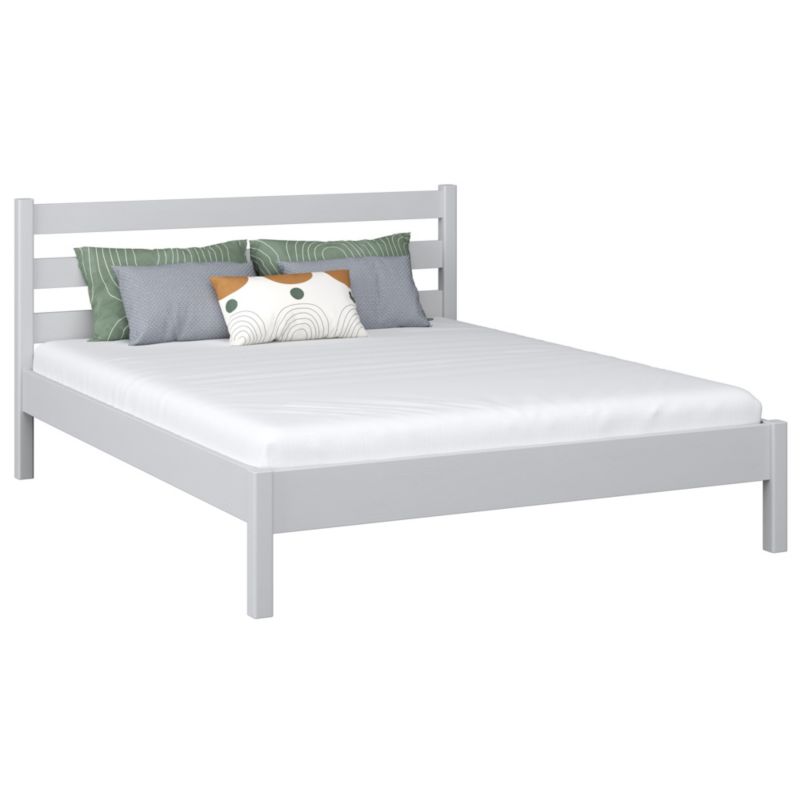 Drewniane łóżko N-WOOD podwójne N01 popielaty 160x200 1szt.