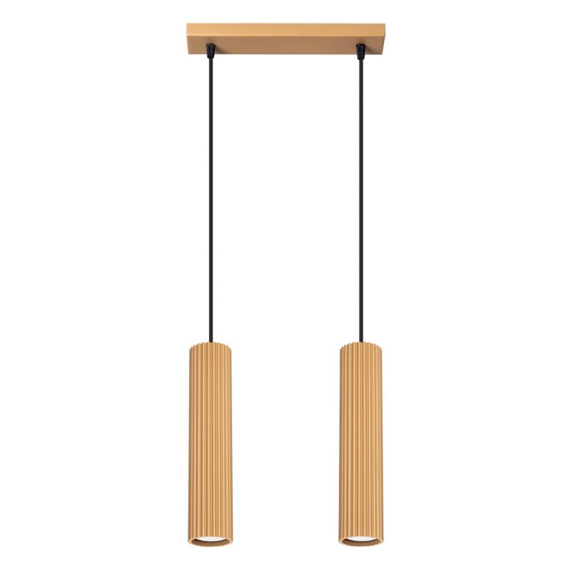 Lampa wisząca Sollux Lighting Karbon 0331 złoto-czarna do kuchni 2xGU10 x 10W 1 szt.
