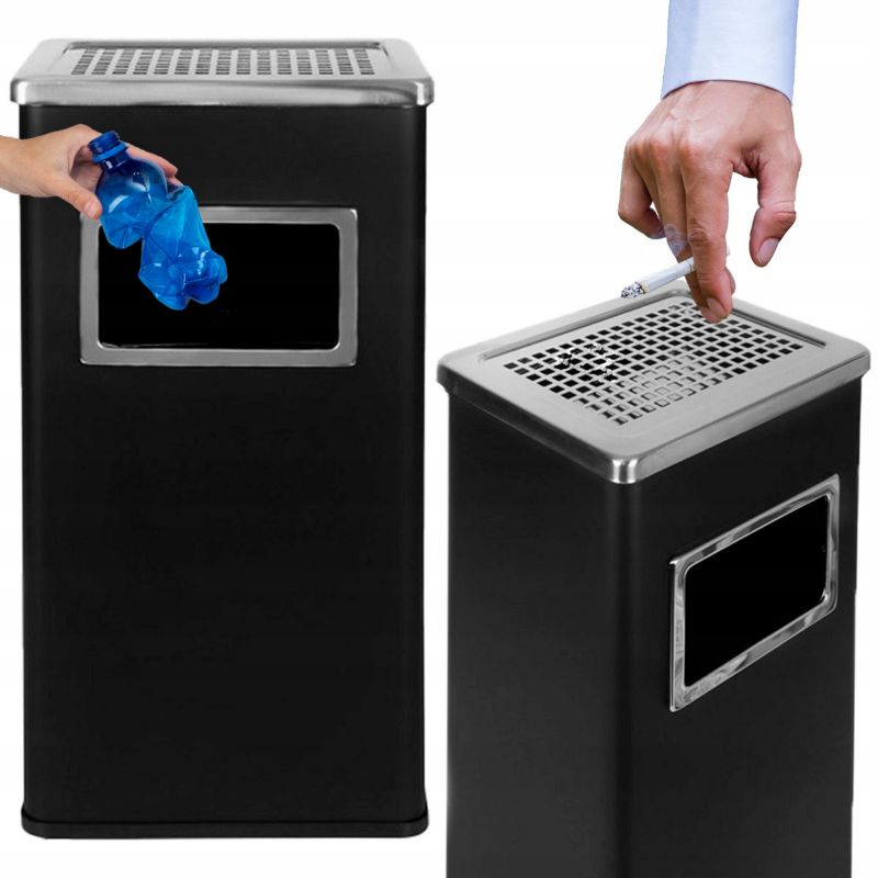 Koszopopielnica Metlex prostokątna kosz na śmieci kubeł 30L czarna 1 szt.