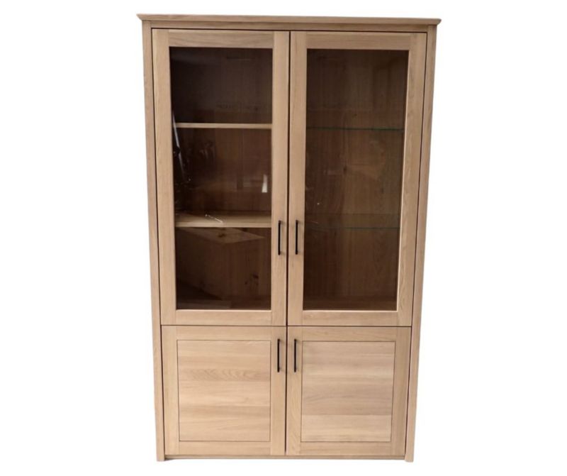 Szafa ICFWood jasny dąb lity 2 drzwi szklane 2 drzwi 120 x 194 x 42 cm 1 szt.