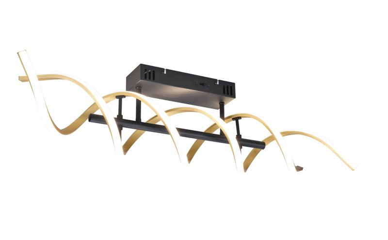 Lampa sufitowa wisząca Trio Sequence 0758 złoto-czarna spirala wbudowany LED 41W 1 szt.