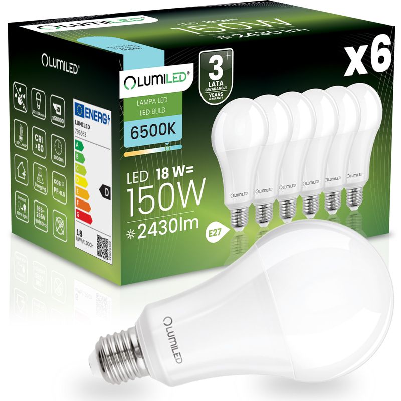 Żarówka LED Lumiled E27 A70 18W 2430lm 6500K 260st. 6 szt.