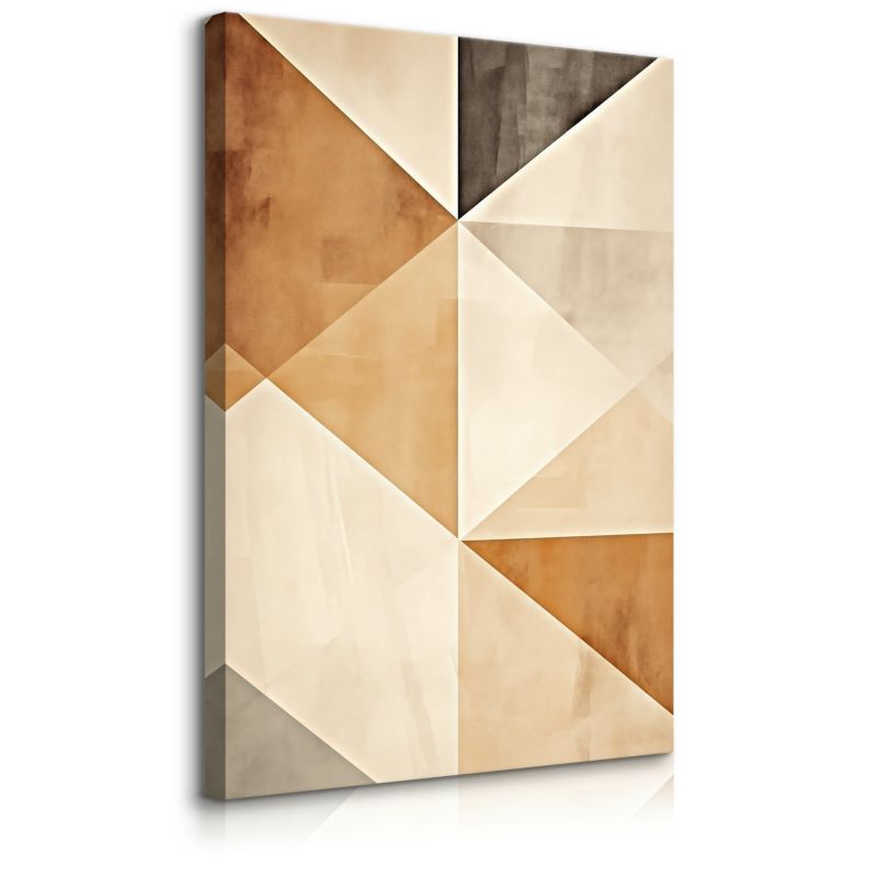 Obraz Muralo Do Sypialni Abstrakcja Trójkąty Wzór Geometryczny Styl Boho 70x100 cm 1 szt.