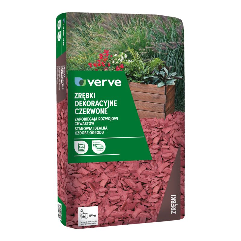 Zrębki dekoracyjne Verve czerwone 50 l