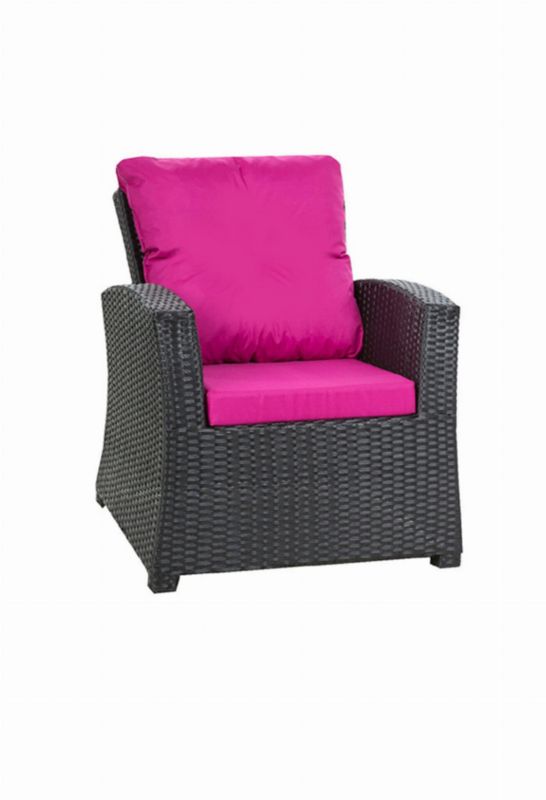 Poduszka na fotel ogrodowy Technorattan, Setgarden, 56x52x7cm + 56x50cm Różowa dwustronne Poduszki na krzesło ogrodowe, 6szt