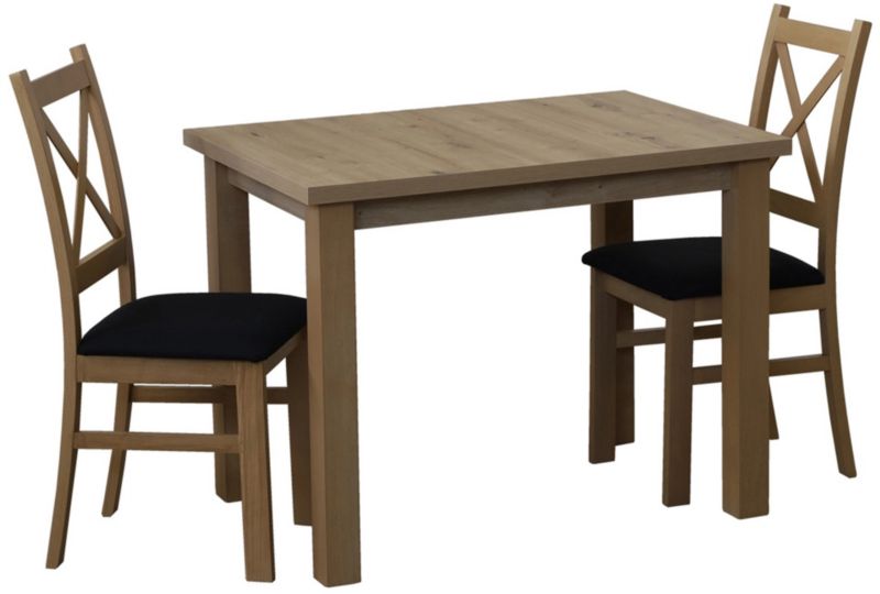 Komplet stół 100x70 z 2 krzesłami Bonni M016-2 Dąb Artisan 1 kpl.