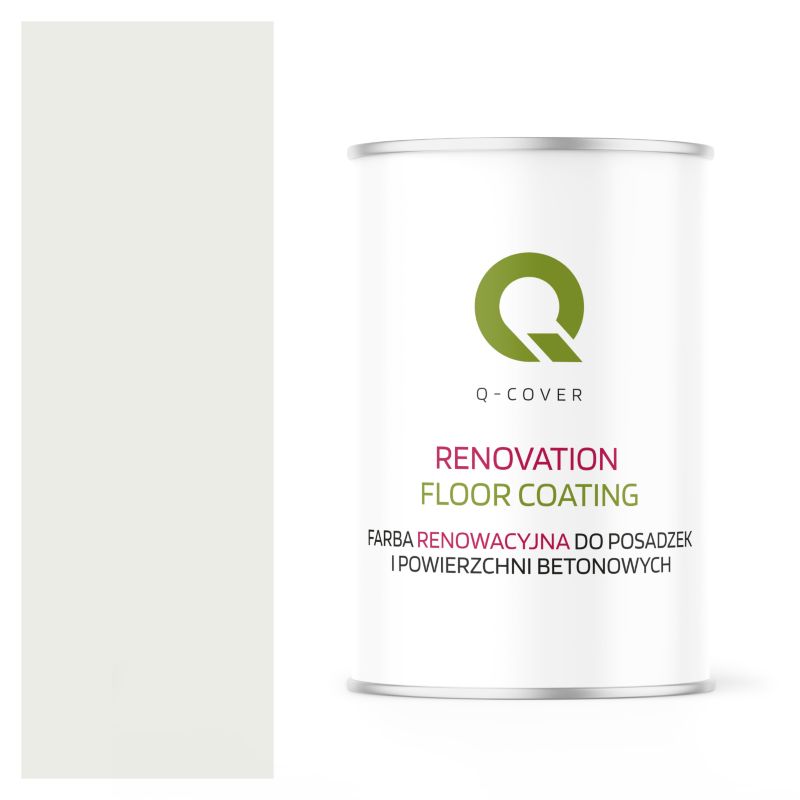 Farba Renowacyjna do Posadzek i Powierzchni Betonowych Q-Cover Biały Sygnałowy RAL9003 Satyna 1L