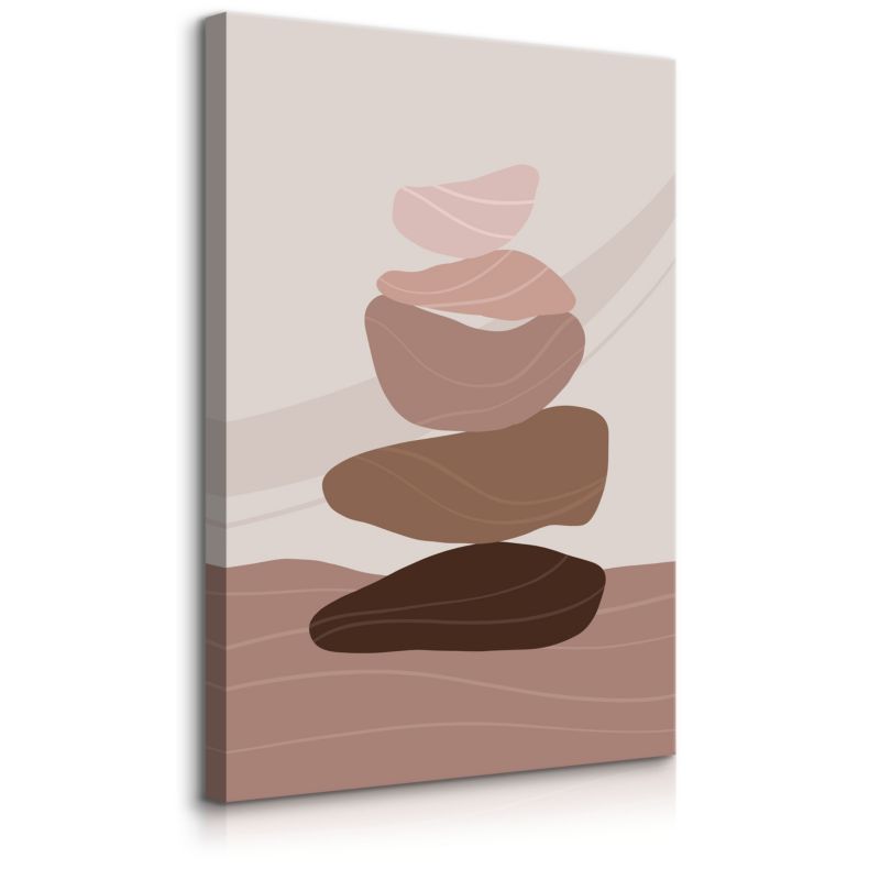 Obraz Muralo Na Płótnie Skały Kamienie Styl Boho Minimalizm Natura 40x50 cm 1 szt.