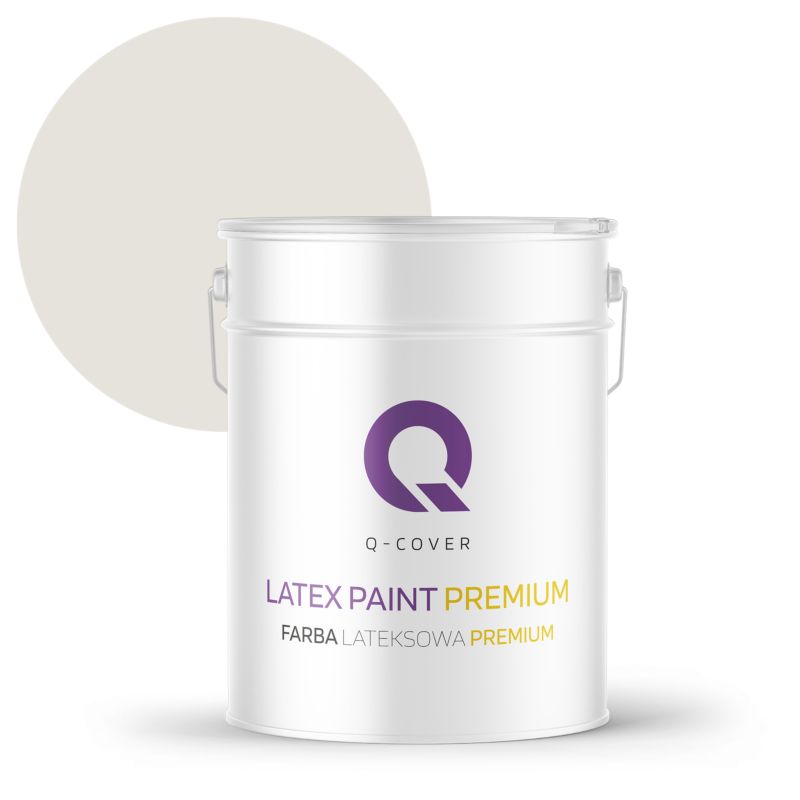 Farba Lateksowa Premium Plamoodporna do Ścian i Sufitów Q-Cover Biel złamana w szary H1276 Głęboki Mat 10L
