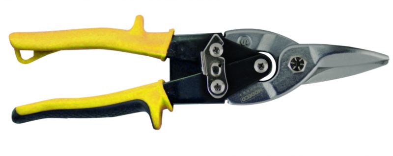 Nożyce do blachy Modeco Expert proste do 1,2 mm Cr-V żółta rączka - zawieszka plastikowa - 1 szt.