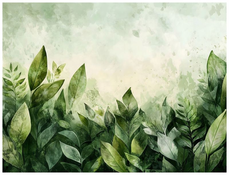 Fototapeta Na Flizelinie WALLARENA 250x175 cm Tapeta Do Salonu Sypialni Liście Zielone Rośliny 1 szt.