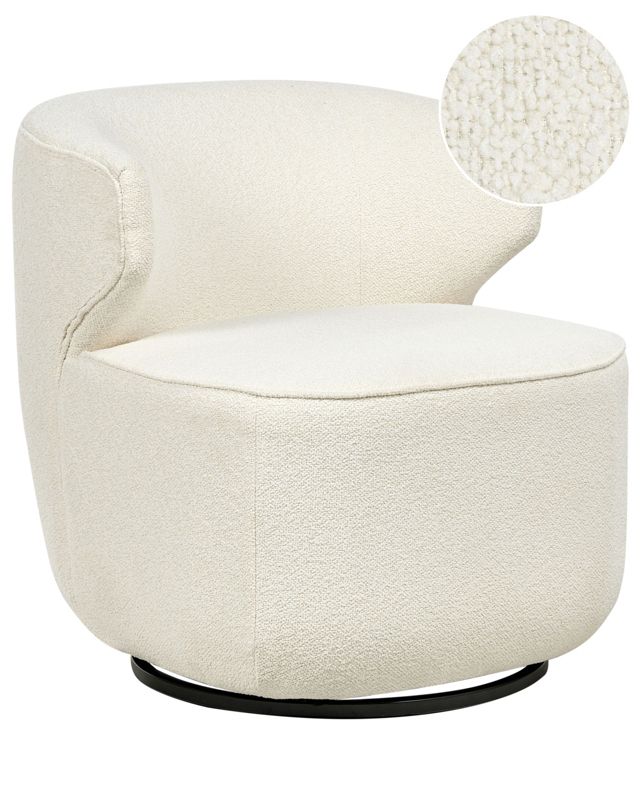 Fotel obrotowy Molleby Boucle Złamana biel 1 szt.