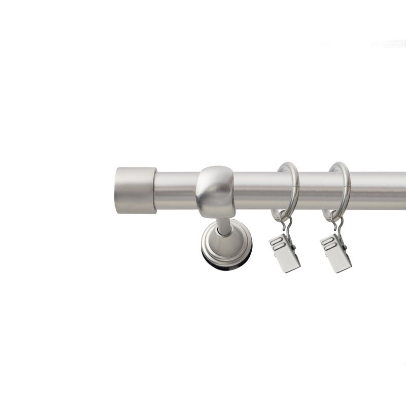 Karnisz pojedynczy Naokienko metalowy satyna 110 cm fi 19 zaślepka premium 1 szt.