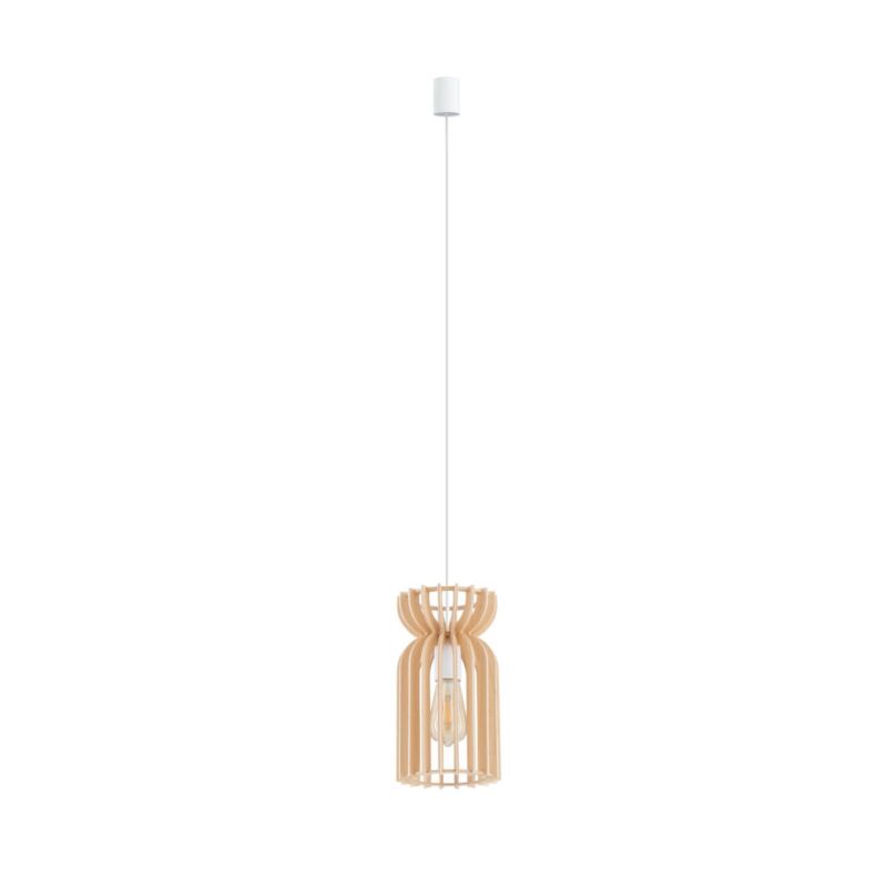 Lampa sufitowa wisząca Nowodvorski Lighting Kymi 5712 jasne drewno boho 1xE27 x 12W 1 szt.