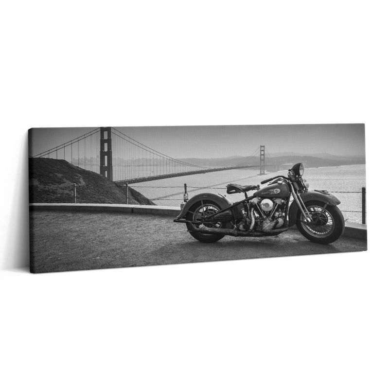 Obraz na płótnie Wallfluent 125x50 cm Motocykl i most Golden Gate 1 szt.
