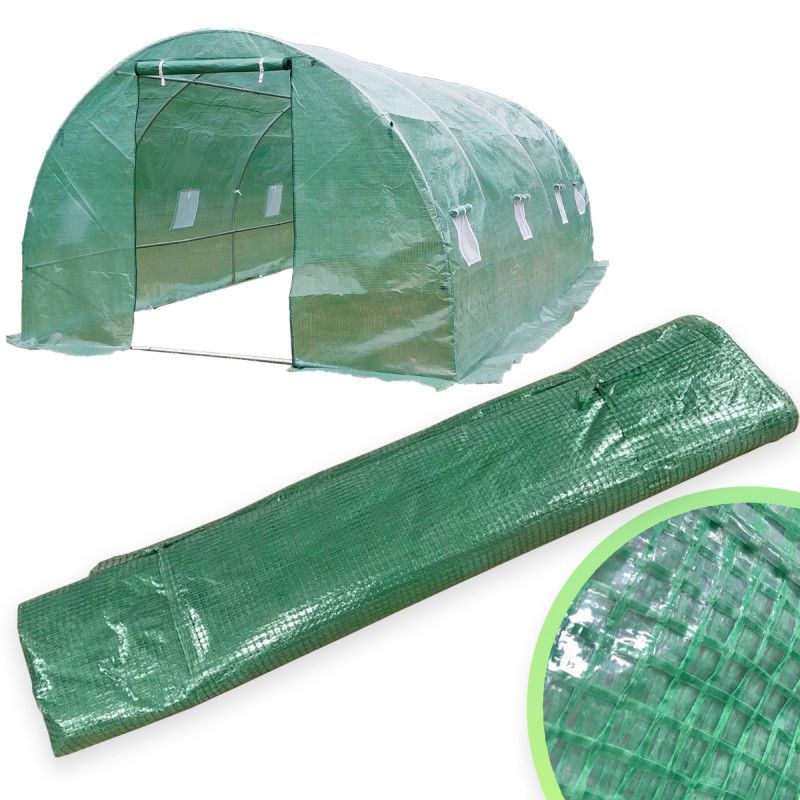 Pokrycie do Tunelu Ogrodowego 4iQ 3x6m Zielone UV 1szt.