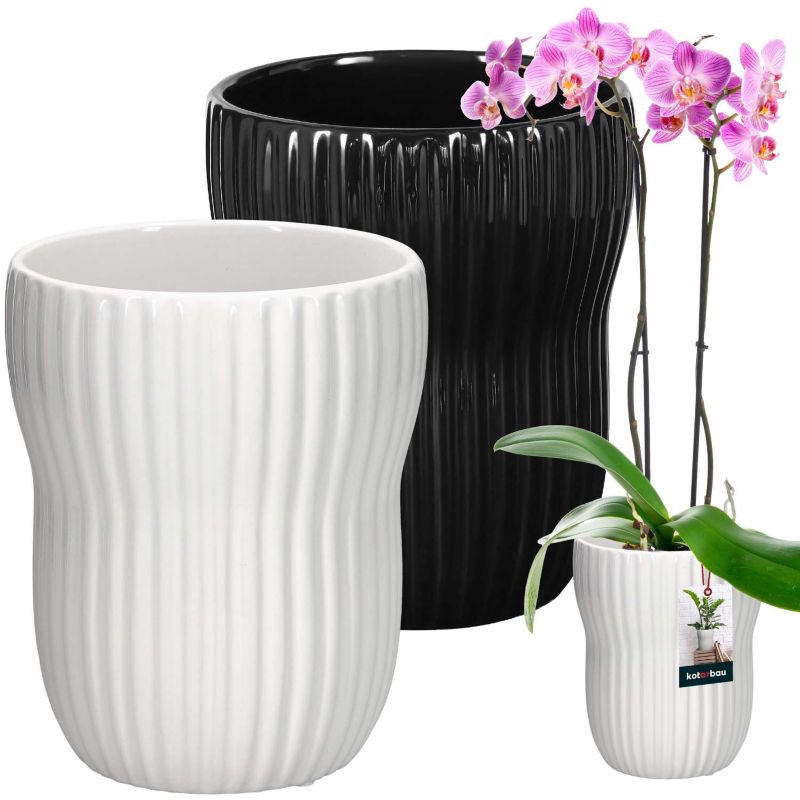 Doniczka ceramiczna KOTARBAU ryflowana 11,5 cm 2 szt.