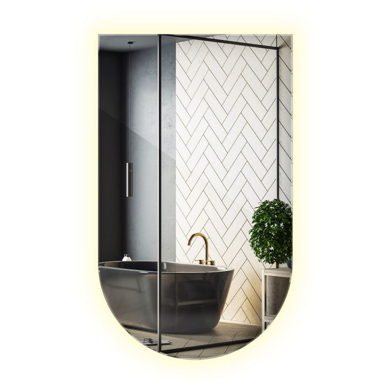 Lustro Owalne Ścięte LED Podłużne Wallfluent 40 x 70 cm Neutralne Światło 1 szt.