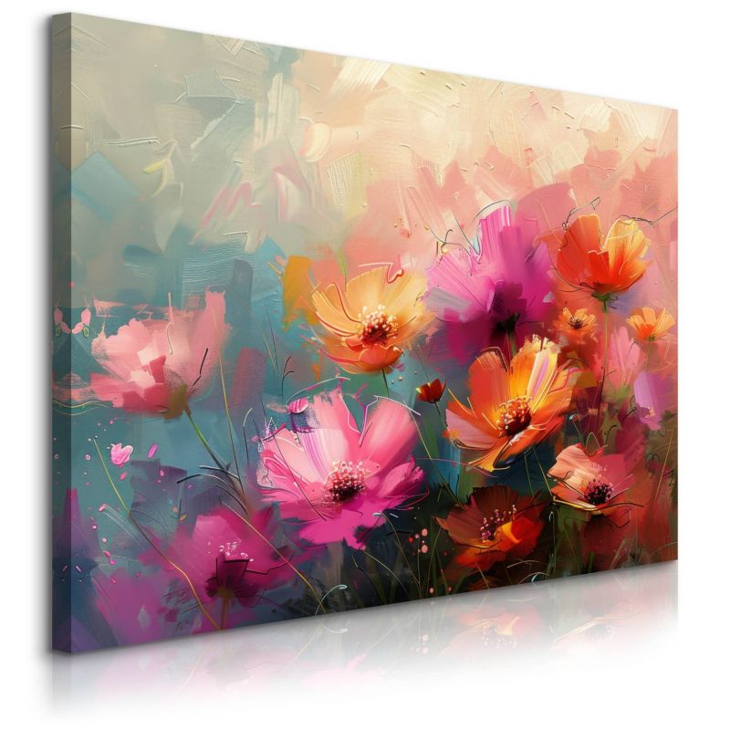 Obraz Muralo Do Salonu Kolorowe Kwiaty Polne Akwarele Natura 120x80 cm 1 szt.
