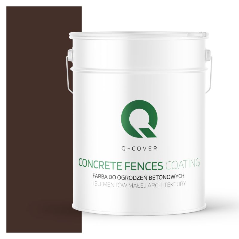 Farba do Ogrodzeń i Płotów Betonowych Q-Cover Czekoladowy Brąz RAL8017 10L