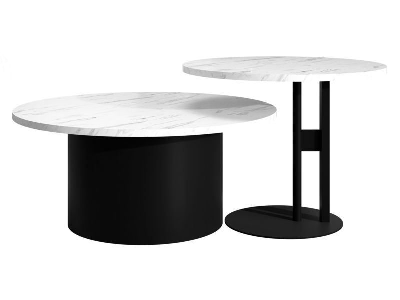 Stolik kawowy MIRJAN 24 Monar czarny + marmur bianco 1 szt