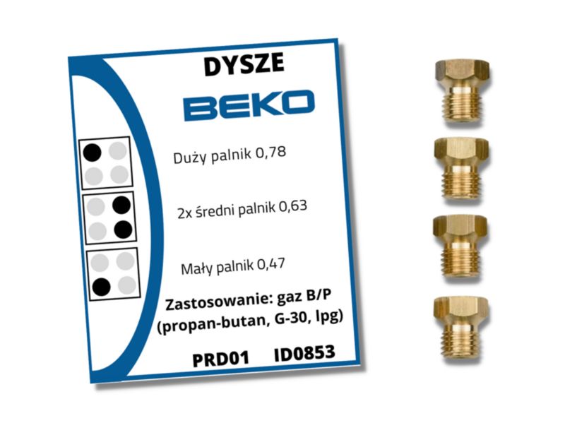 Dysze gazowe Beko do gazu propan-butan - 1 kpl