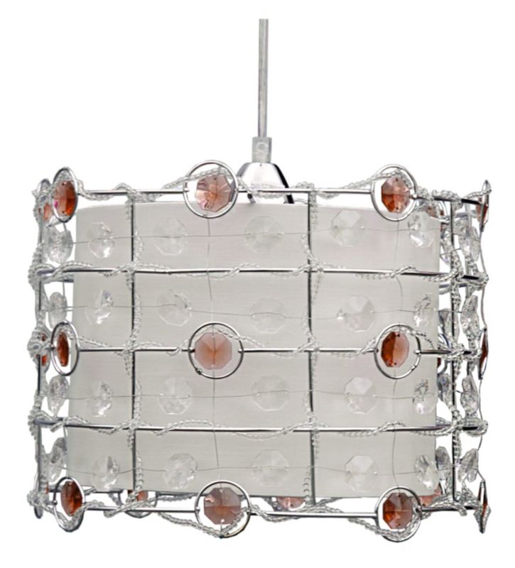 Lampa sufitowa wisząca Candellux Seneca 2983 chromowana-biała-czerwona kryształowa 1xE27 x 40W 1 szt.