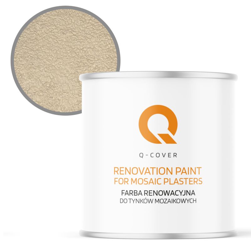 Farba Renowacyjna dla Tynku Mozaikowego Q-Cover Kremowo-beżowy RAL1015 2.5L
