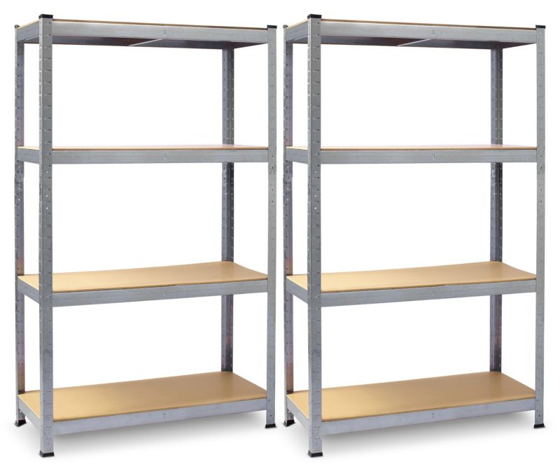 Regał magazynowy Plonos 150x75x30 cm metalowy 4 półki 135 kg 2 szt.