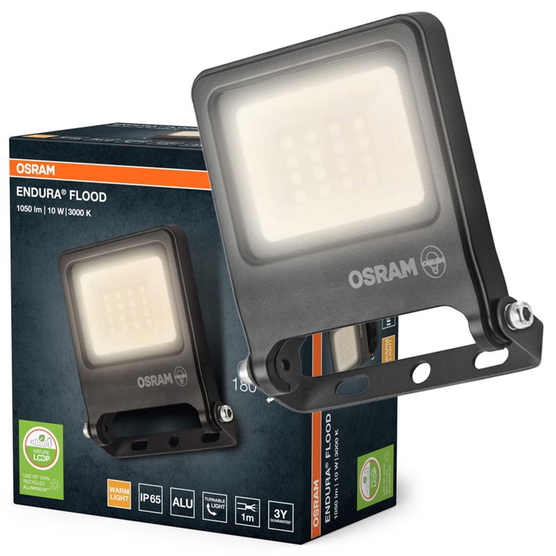 Naświetlacz LED Osram Reflektor Zewnętrzny 10W 1000lm 3000K Szary IP65 1 szt.