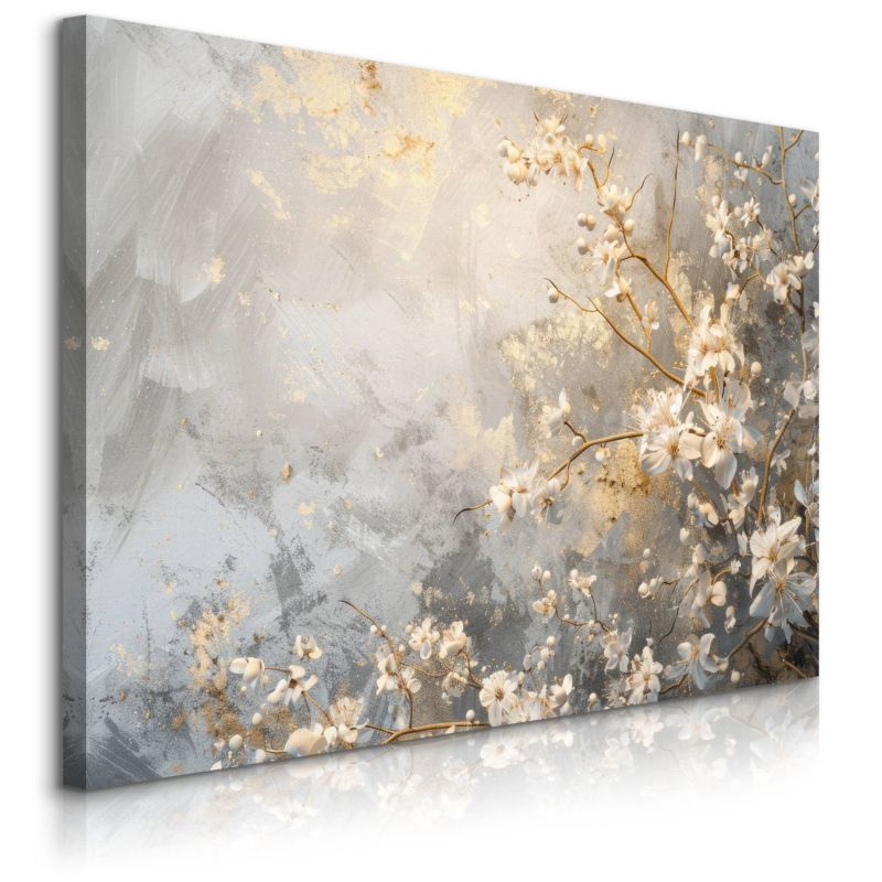 Obraz Muralo Japońskie Kwiaty Abstrakcja Beton 90x60 cm 1 szt.