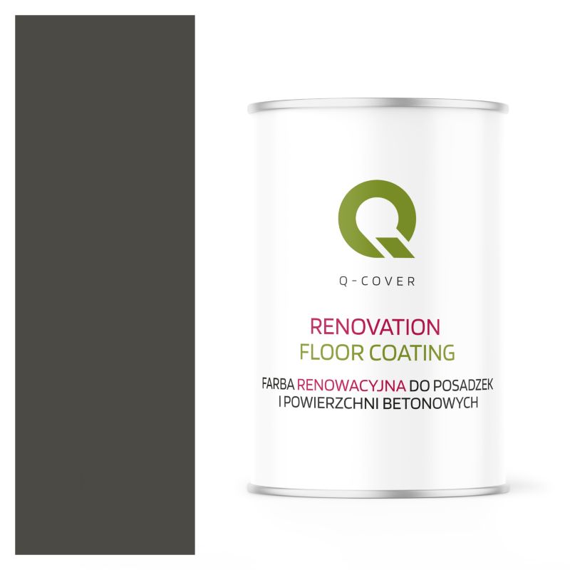 Farba Renowacyjna do Posadzek i Powierzchni Betonowych Q-Cover Szary Ciemny RAL7022 Satyna 1L