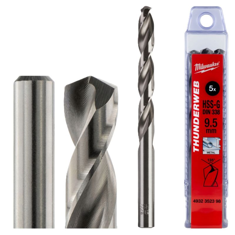 Wiertła do metalu Milwaukee HSS-G Thunderweb Wzmocnione 9,5 mm 5szt.