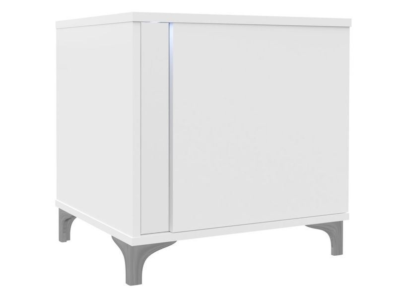 Stolik nocny MIRJAN 24 Marco lewy biały / biały połysk 1 szt.