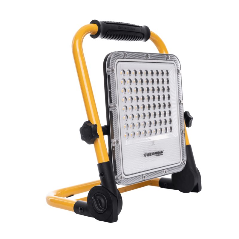 Naświetlacz LED akumulatorowy Germina lampa przenośna bateryjna robocza + tryb migający 1szt.