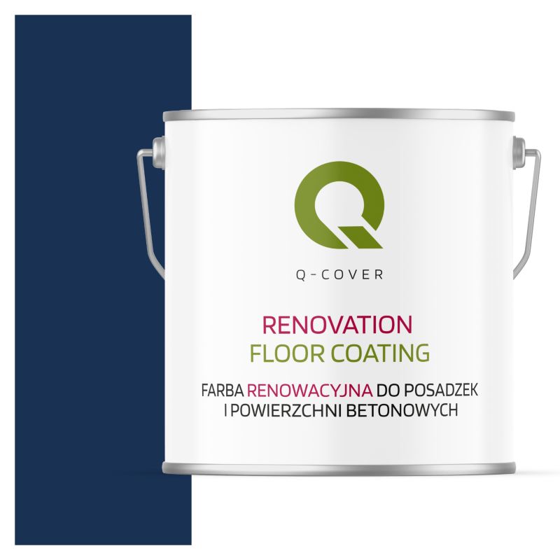 Farba Renowacyjna do Posadzek i Powierzchni Betonowych Q-Cover Niebieski Kobaltowy RAL5013 Satyna 5L