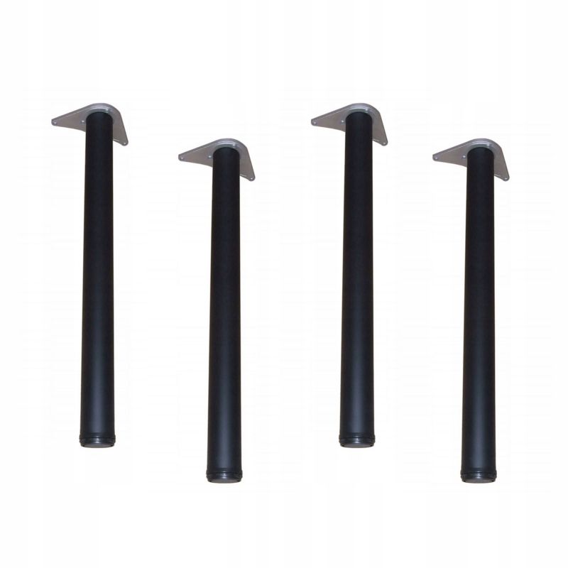 Nogi do stołu i biurka DREWIK metalowe regulowane czarne okrągłe loft kpl. 4 szt.