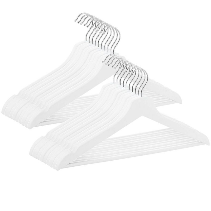 Wieszaki na ubrania drewniane Springos 20 szt. białe 1 kpl.