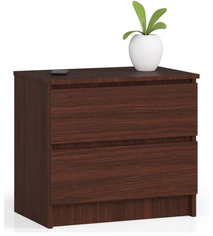 Szafka nocna Akord K60 Wenge 60 cm 2 szuflady kolor Wenge mat 60x40x55 cm 1 szt.