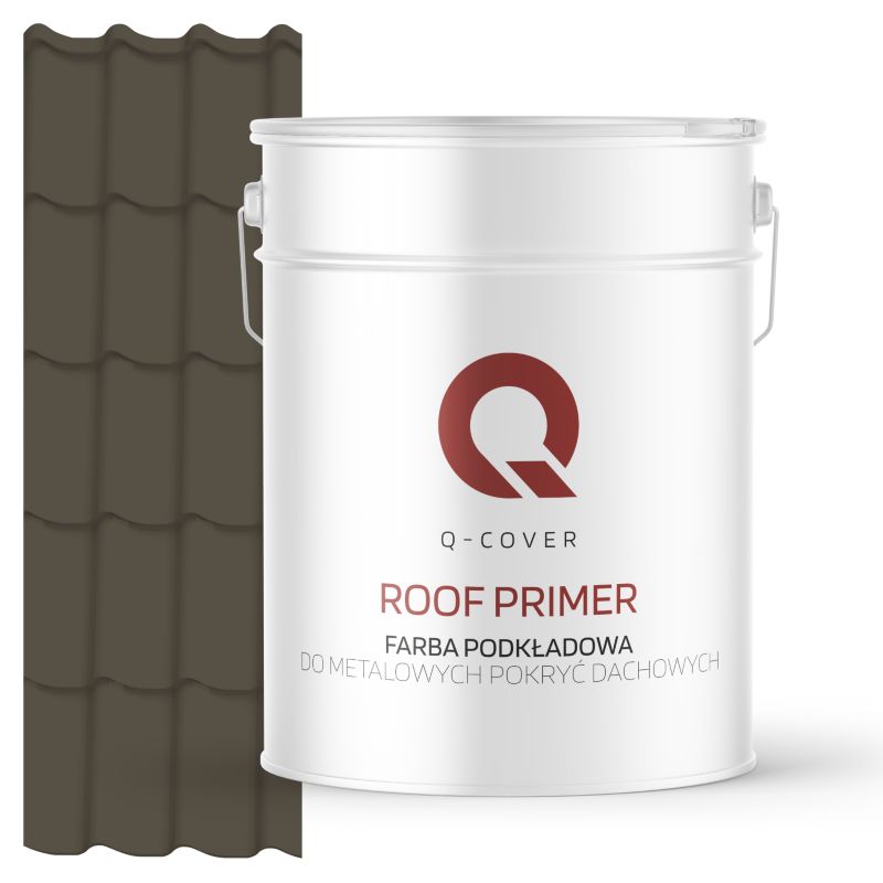 Farba Podkładowa do Metalowych Pokryć Dachowych Q-Cover Szaro-brązowy RAL7013 10L