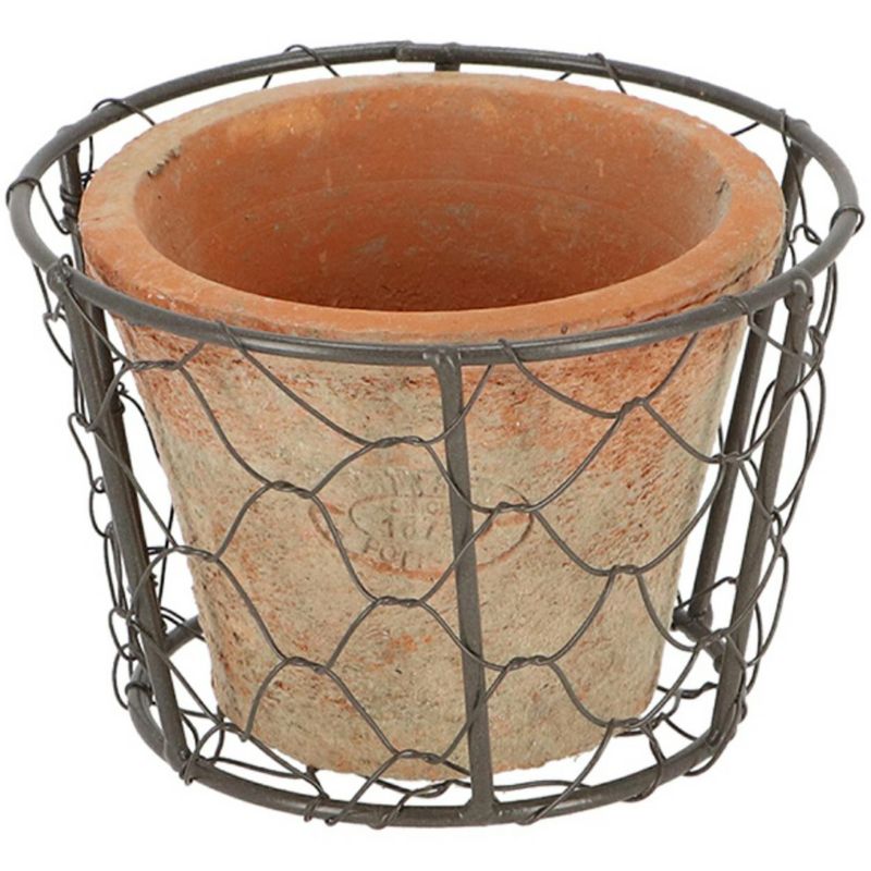 Rustykalna doniczka Esschert Design pomarańczowa z terakoty h8x12,5 cm 1 szt.