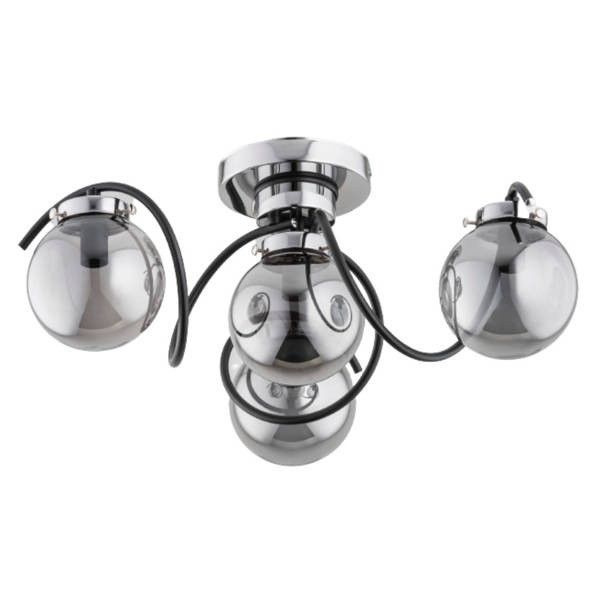 Lampa sufitowa wisząca Alfa Kretka 4142 czarna-chromowana nowoczesna 4xE14 x 10W 1 szt.