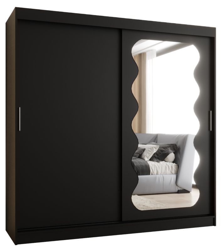 Szafa przesuwna Garderoba Abiks SPOTI 200 czarny mat 1szt.