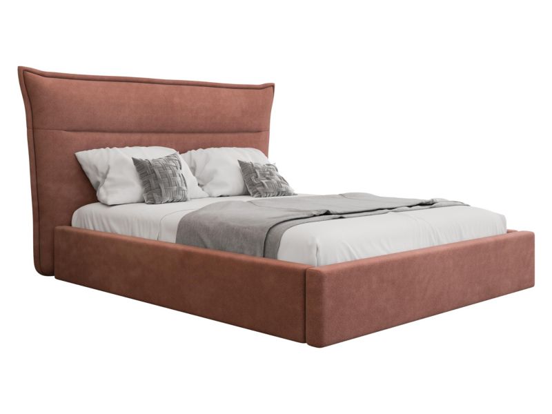 Łóżko tapicerowane MIRJAN 24 z pojemnikiem na pościel Tinkus 140x200 łososiowy 1 szt.