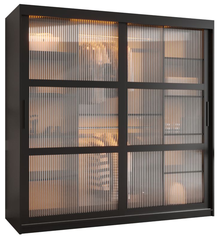 Szafa przesuwna Garderoba Abiks FLUTES 180 czarny 1 szt.