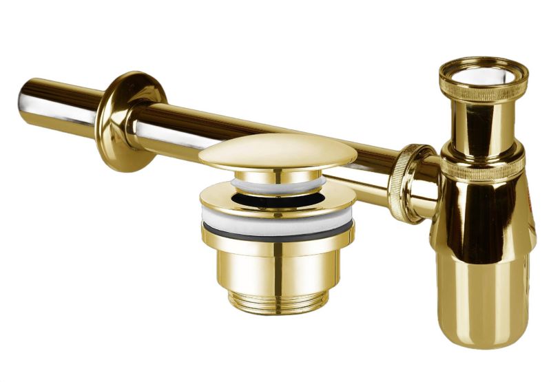 Syfon Jano butelkowy metalowy z korkiem klik klak metalowym uniwersalnym gold 1 szt.