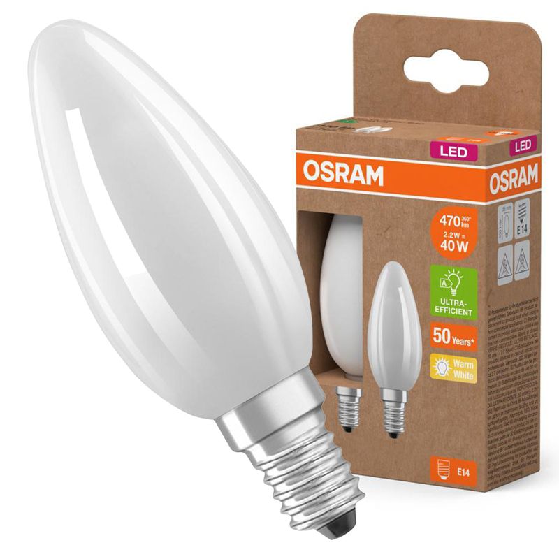 Żarówka LED Osram B35 Świeczka E14 2.2W 470lm 2700K 330st 2 szt.