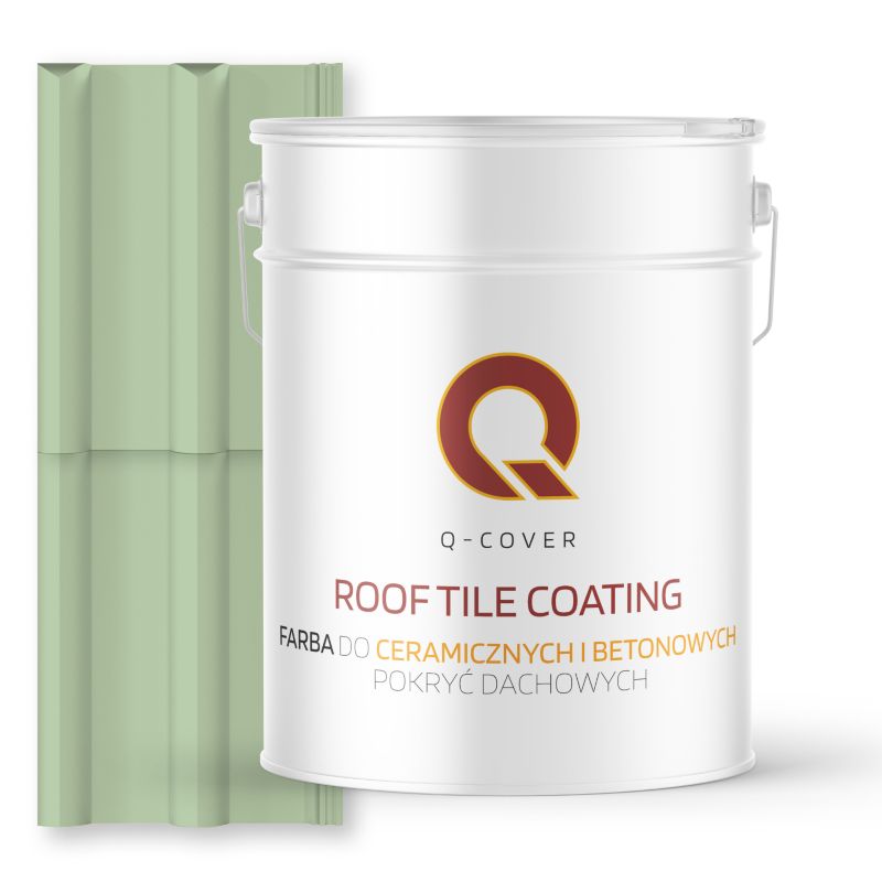 Farba do Dachów Ceramicznych i Betonowych Pokryć Dachowych Q-Cover Zielony pastelowy RAL6019 Mat 10L