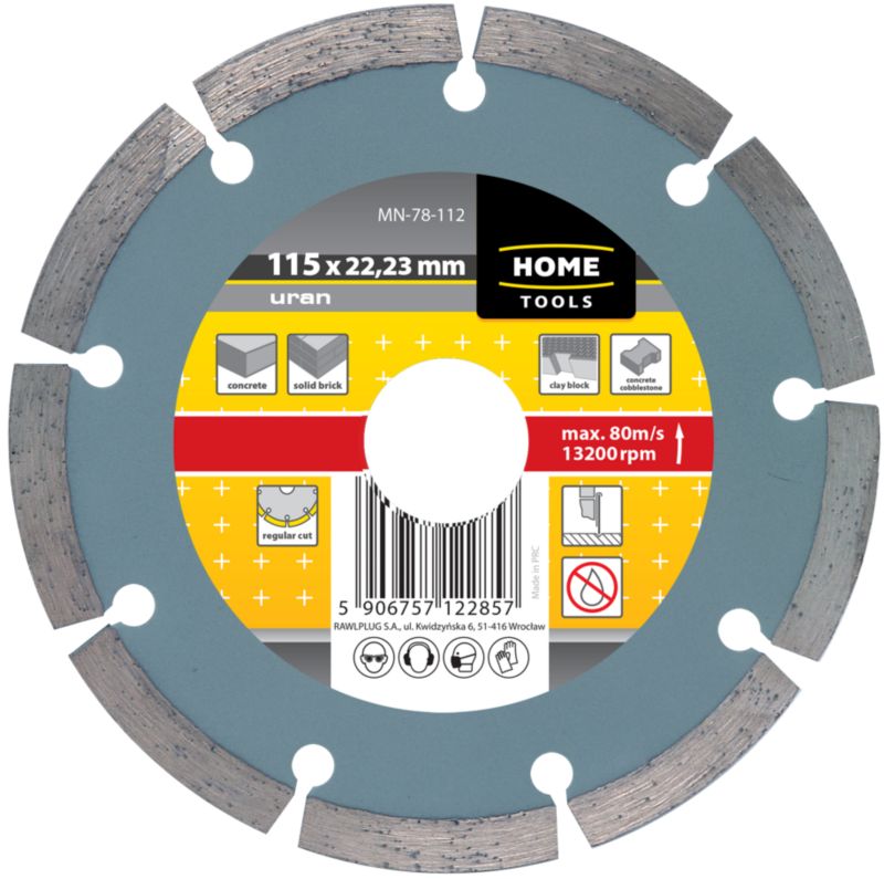 Tarcza diamentowa segmentowa Home Tools Uran 115 mm - opakowanie kartonowe - 1 szt.